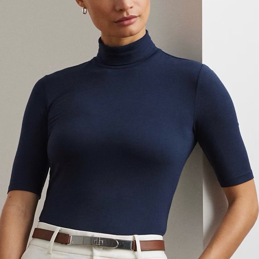 Lauren Ralph Lauren Navy Half-Sleeve Bodysuit, size XL, NEW